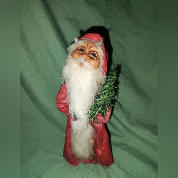 Vintage Christmas Santa Paper Mache Like Figure Decor Germany? 30s-40s?8